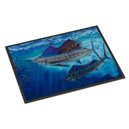 Carolines Treasures 24 x 36 in. Wide Open Sailfish Indoor or Outdoor Mat JMA2011JMAT